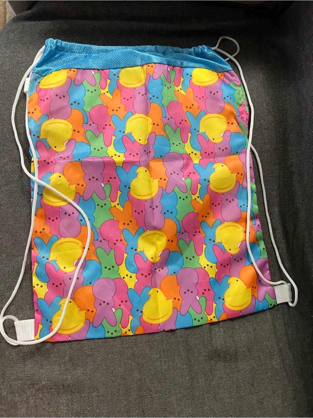 Build-A-Bear Multicolor Drawstring Backpack with Blue Logo - Picture 4 of 4